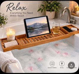 VaeFae Wooden Bathtub Caddy Tray 33.8” – Like New