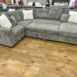 4 Pieces Convertible Reversible Sleeper Sofa