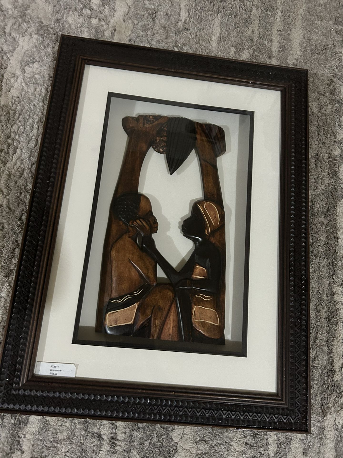 Hand-Carved African Wooden Wall Art – Set of 3 (Framed)