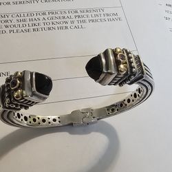 14k And 925 Black , Amethyst Bracelet 