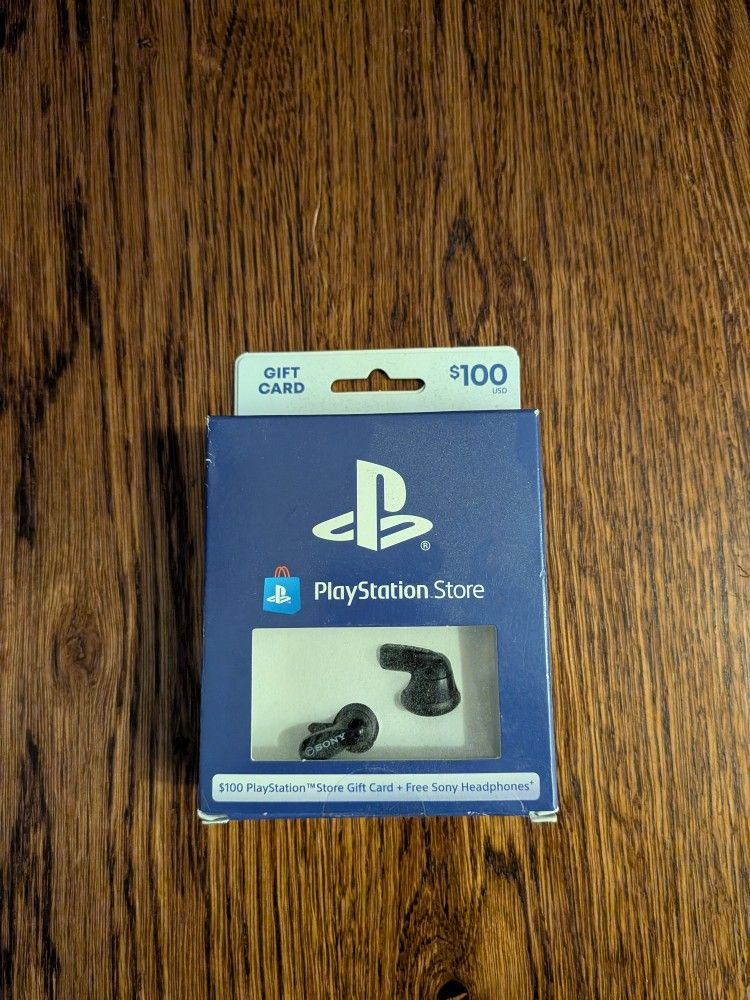 PlayStation Store $100 Gift Card With Bluetooth Earbuds 