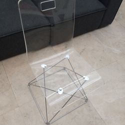 Crate & Barrel Kids Chair Transparent Acrylic Chrome Base