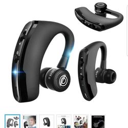V9 Handsfree Business Bluetooth Headset With Mic Voice Control Wireless Bluetooth Earphone Headphone Sports Music Earbud (Color: Black)