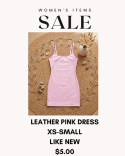 Leather pink dress
