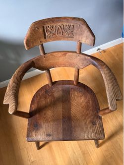 1930s Jamestown British Oak Carved Armchair