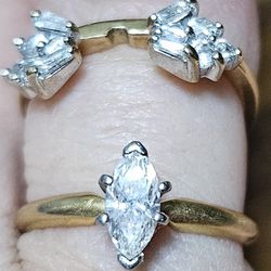 Gorgeous 14k Yellow Gold Engagement Ring & Matching Wedding Band 