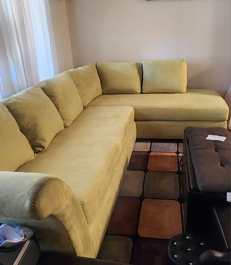 Lime Green Sectional, 2 Piece, Large