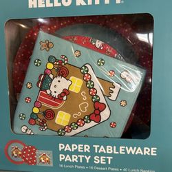 New Hello Kitty Holiday Paper Plate Set