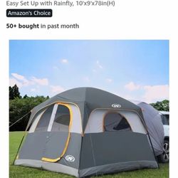UNP SUV Tent for Camping, 6-Person SUV Tailgate Tent - Easy Set Up with Rainfly, 10'x9'x78in(H)... NEW CONDITION