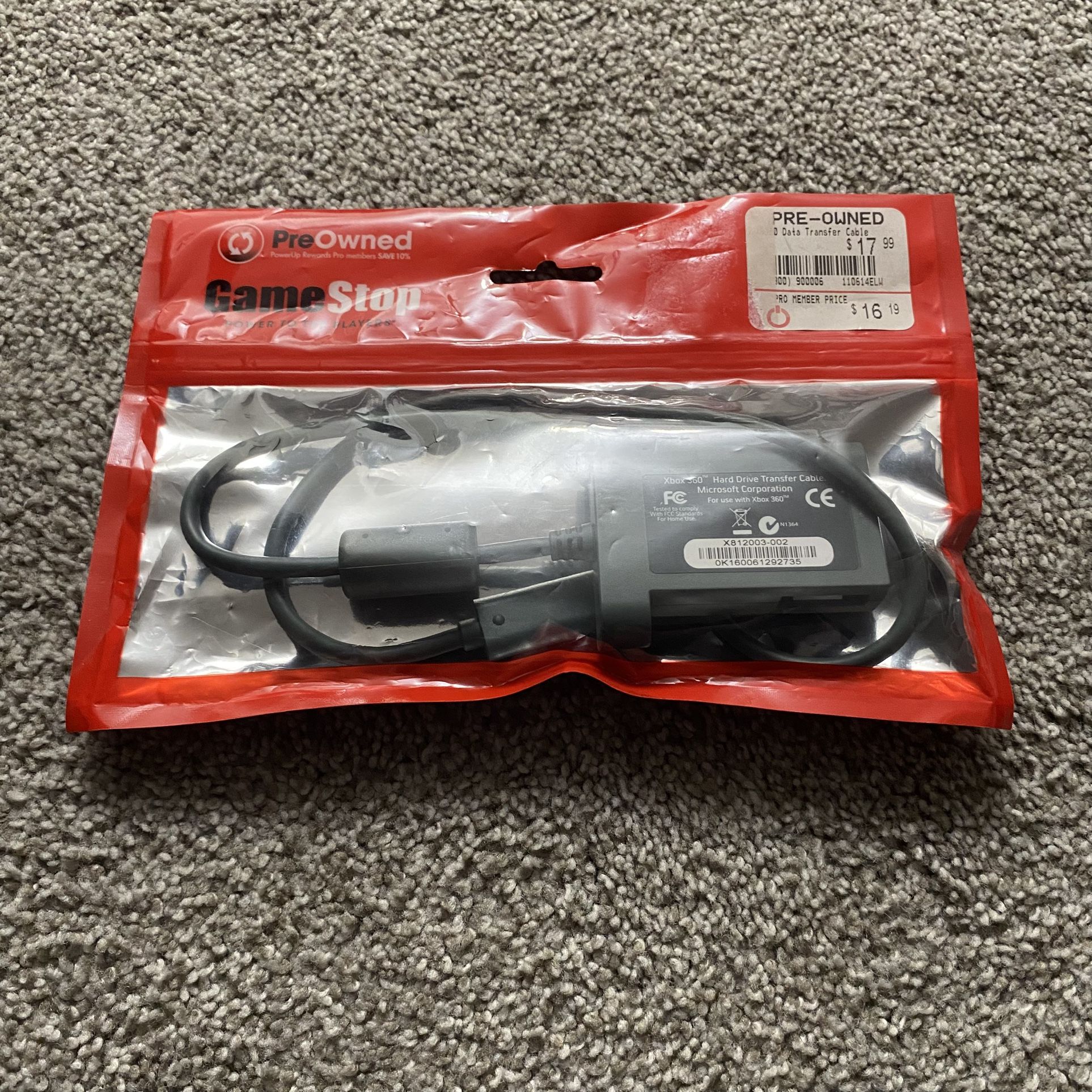 Microsoft Xbox 360 Transfer Cable - Old Model + Pre-owned GameStop Bag