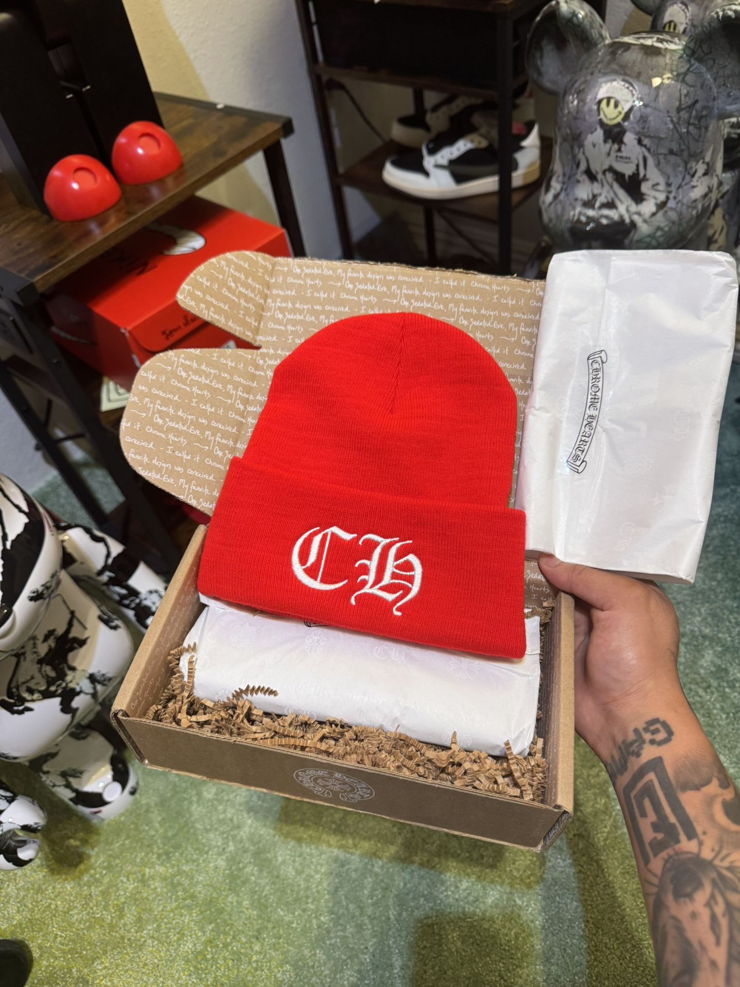 Chrome Hearts Logo Beanie (Red)