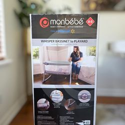 Monbebe Whisper 3 in 1 Rocking Plaid Bassinet and Play Yard