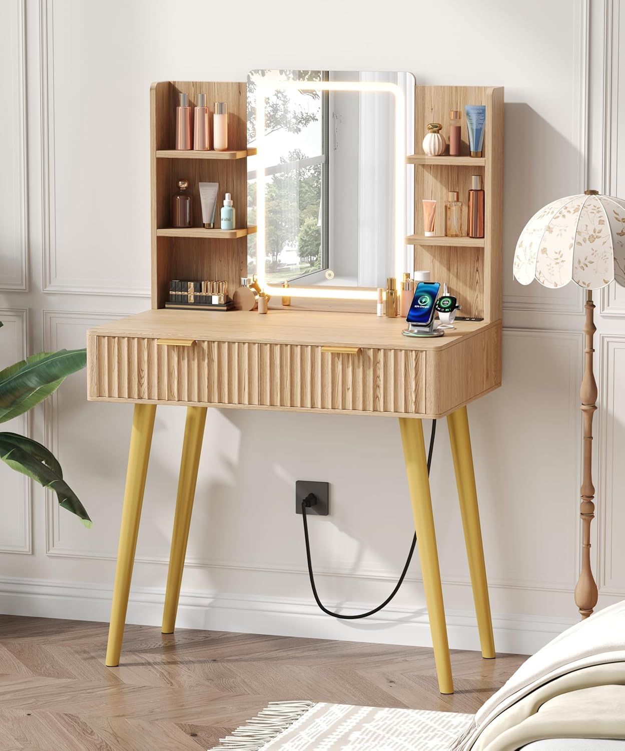 Makeup Vanity with Lighted Mirror and Storage *NEW, Unopened Box