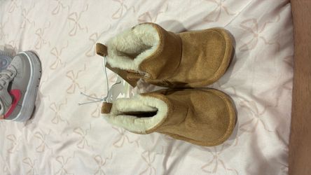 Tan Faux Suede Sherpa-Lined Ankle Boots