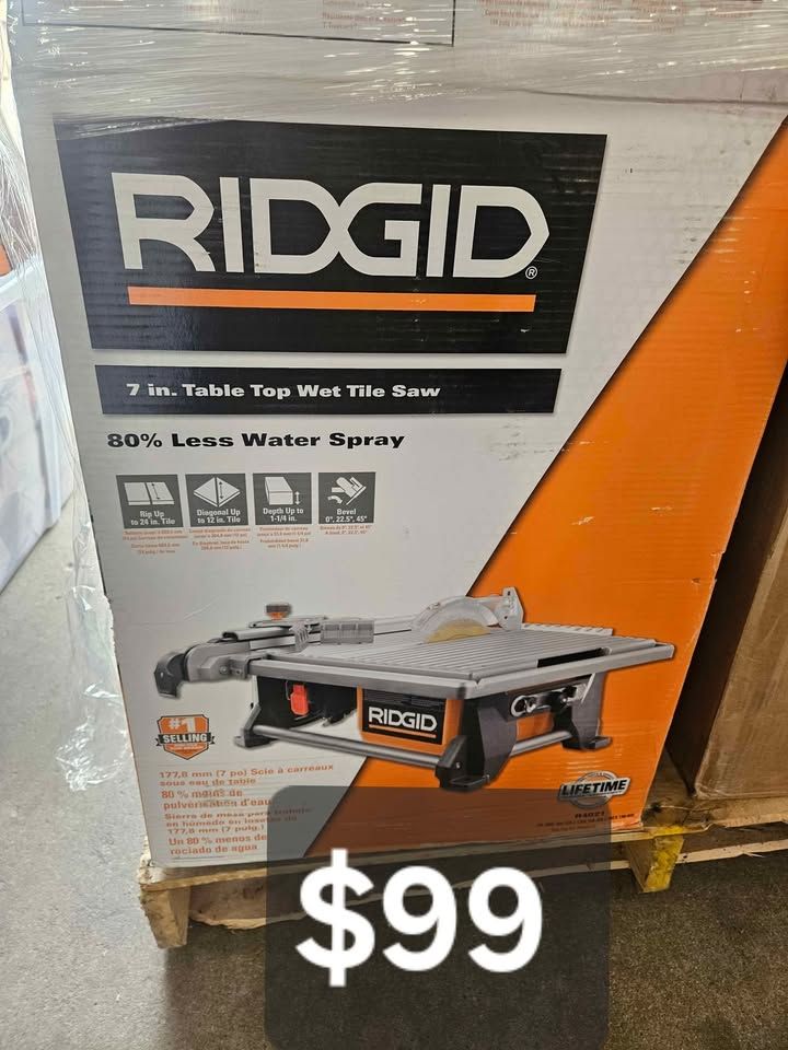 RIDGID 7" Table Top Wet Tile Saw,