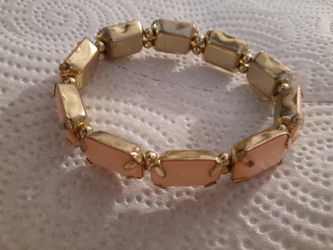 Yellow Acrylic rhinestones Stretch bracelet 