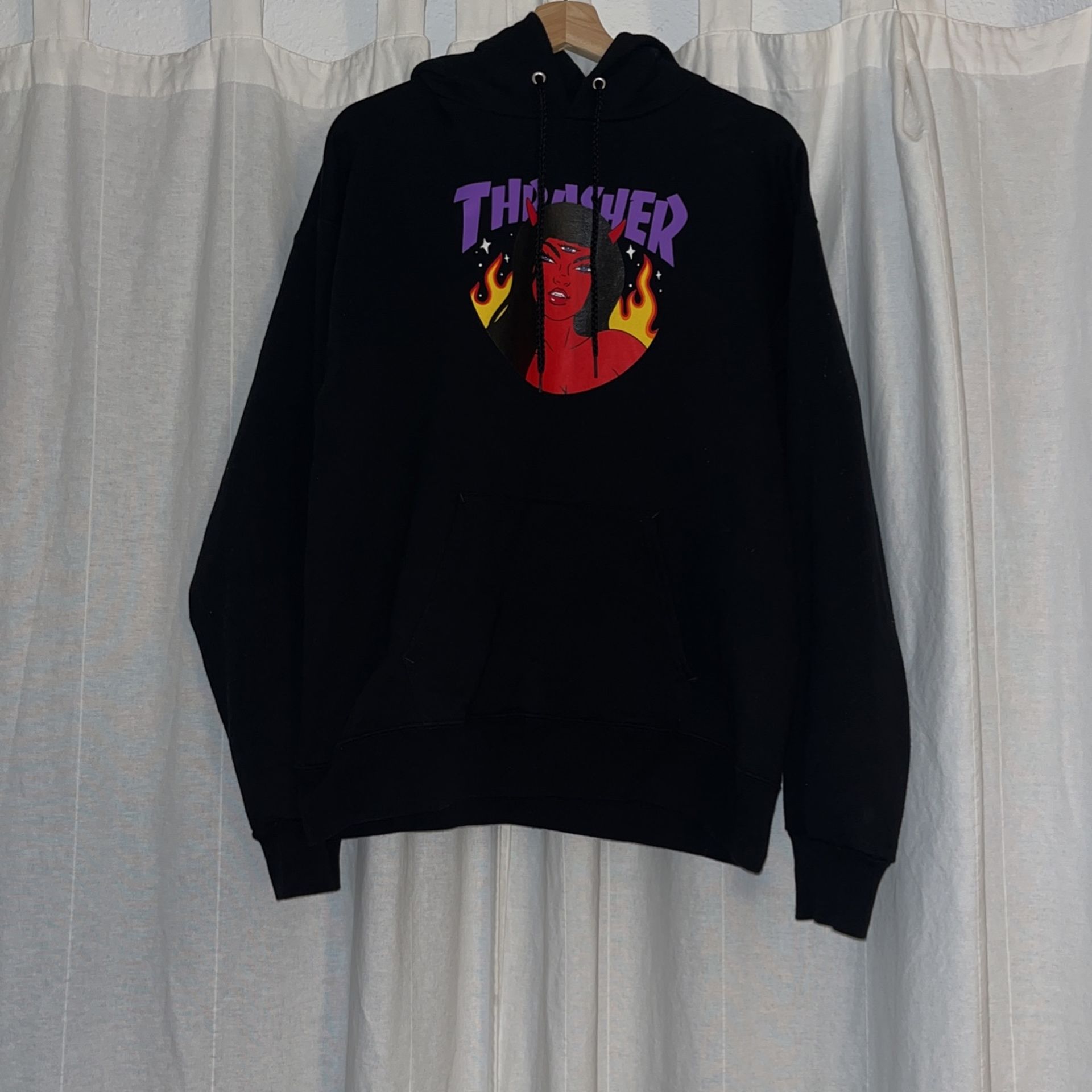 Thrasher Hoodie Black Sz M
