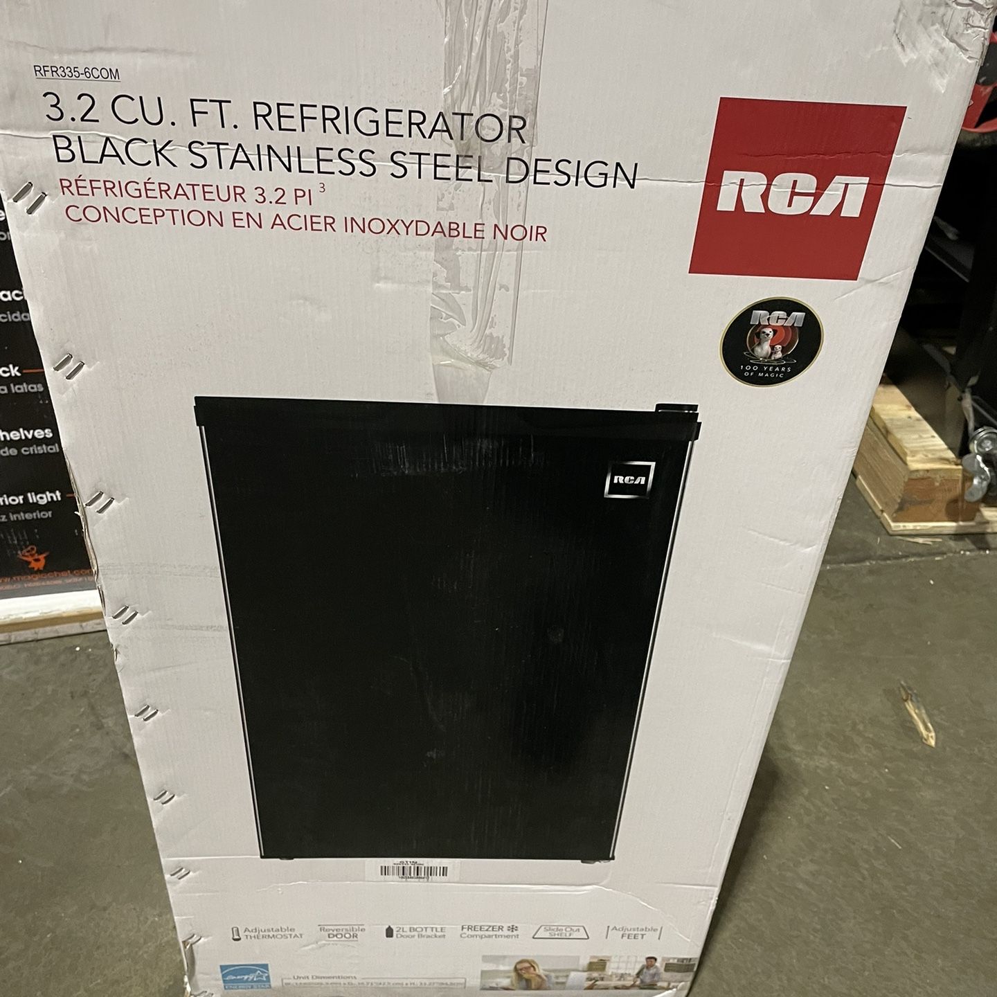 RCA 3.2 cu. ft. Mini Fridge in Black Stainless Steel