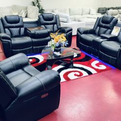 Power Reclining Livingroom Furniture Couches Sofa With Bluetooth Speakers 