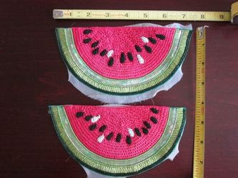 Pair of Watermelon Slice Appliqués 