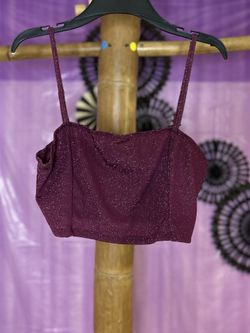 BurgundyGlitter Two Piece Set, Mini Skirt And Crop Tank Top
