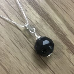 Black Tourmaline pendant, Black Tourmaline Necklace, black tourmaline