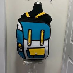 2D blue backpack