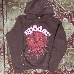 Sp5der Pink OG Web Hoodie Size L