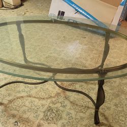 Antique Glass Top Coffee Table