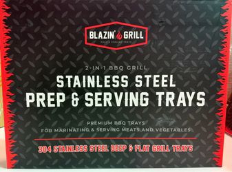 Blazin' Grill Stainless Steel Prep & Serving Trays