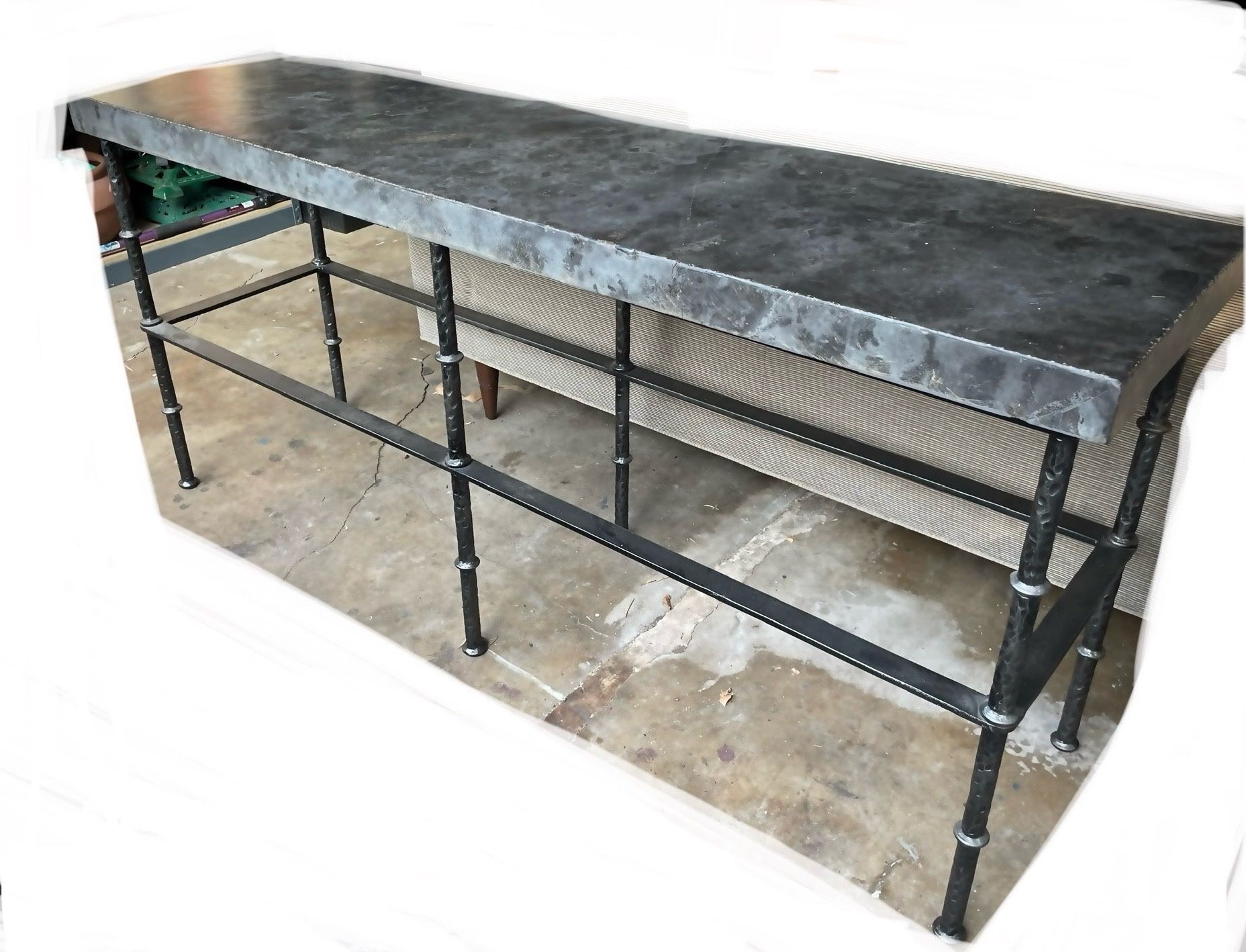 Cement Wrought iron Console Table