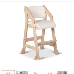 Dine and Grow White and Varnish Dining Chair