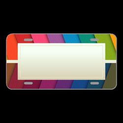 License Plate Novelty Car Front Abstract Card Colorful Strips