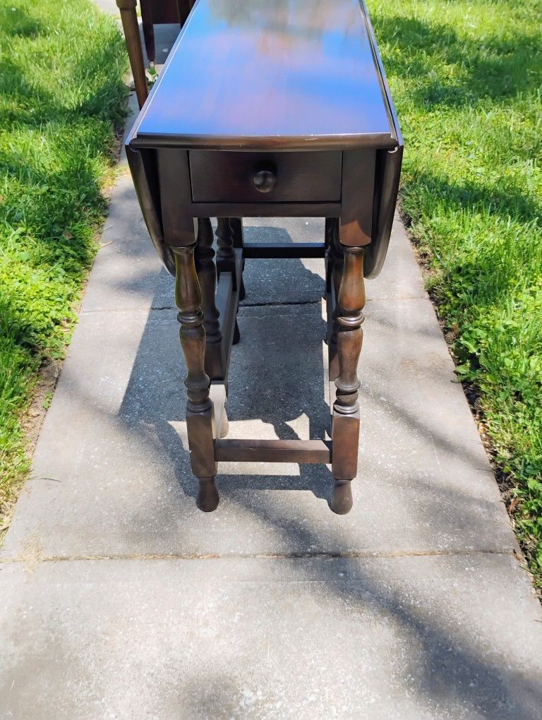 Antique Victorian Oak English Drop Leaf Table