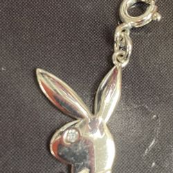 Cute!! Silver “Bunny with Bowtie” Charm