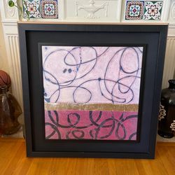 Large Contemporary Abstract Framed Wall Art | Floating Shadow Box Frame | 39" x 39"
