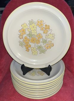 Vintage Sauterne Isabella SY-7179 Japan 10.5” Dinner Stoneware Plate Set of 10 RARE! HTF!