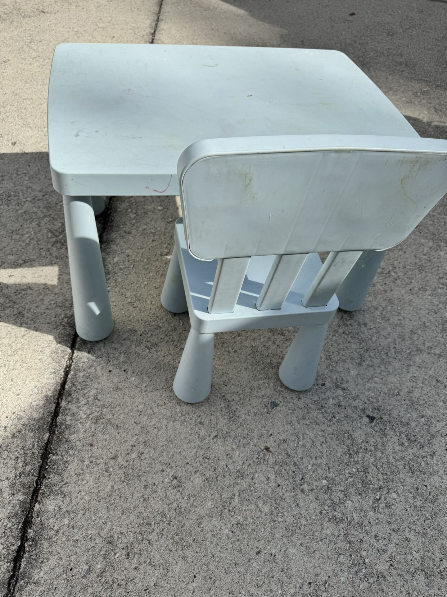 Kids Powder Blue Table And Chair