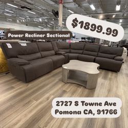 Brower Fabric Power Recliner Sectional 