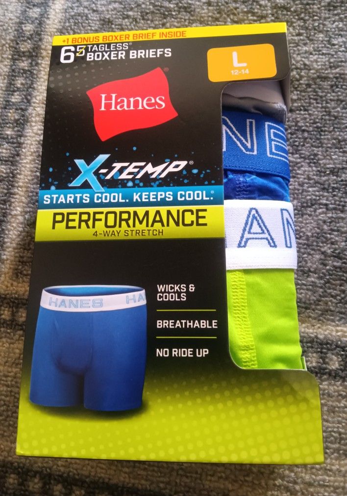 Boys Hanes Boxer Briefs, 6Pack, Size(L) 12/14
