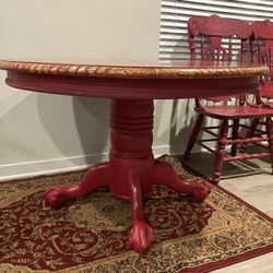 Antique Red Dining Table