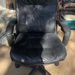 Black leather chair for office, home