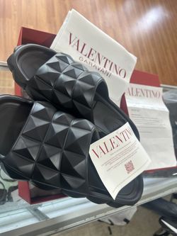 Valentino Garavani Roman Stud Turtle slide sandal in rubber