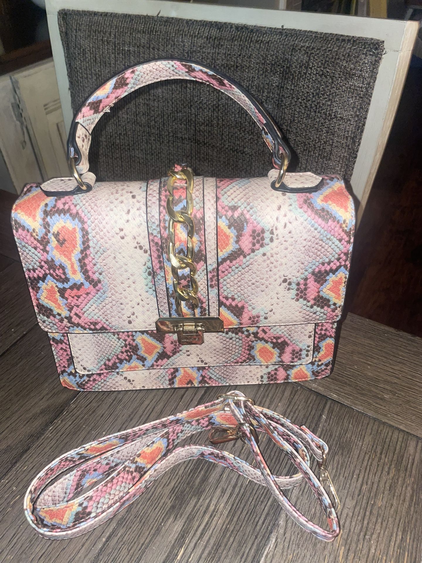 Beautifully Colored Snakeskin Handbag