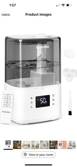 BOXING Warm and Cool Mist Humidifiers for Bedroom Large Room Home,Air Humidifier with Remote