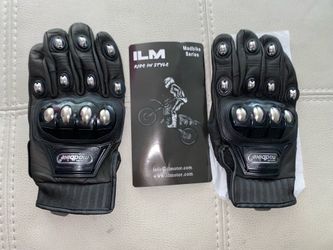 ILM Alloy Steel Leather Motorcycle Gloves
