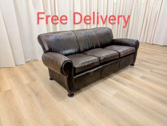 Leather Pottery Barn Mitchell Gold Sofa Couch Free Delivery