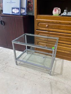 Modern metal and glass side table or end table night stand