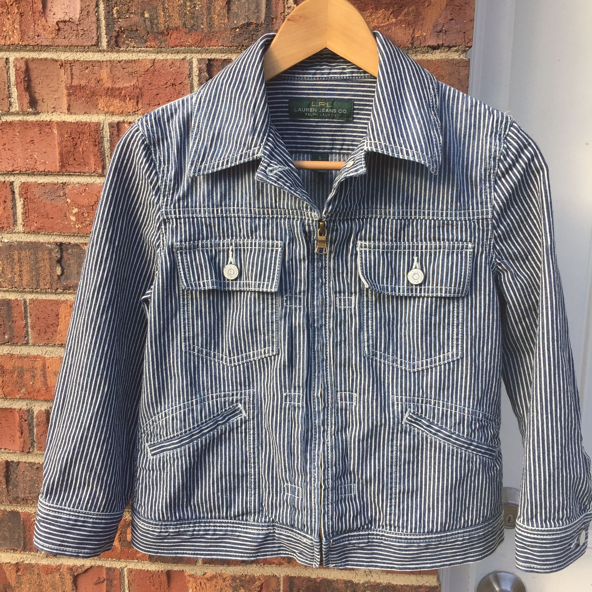 VINTAGE LAUREN RALPH LAUREN ZIP UP JEAN JACKET