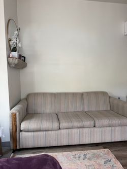 Cozy pastel stripped couch